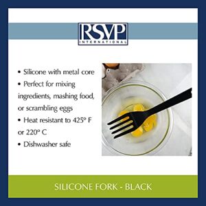 RSVP International (EFF-TQ) Silicone Flexible Fork, Black, 11" | Mixes Ingredients, Mashes Food, Whisks Eggs, & More | Dishwasher Safe & Heat Resistant | Baking, Serving, Mixing Made Easy