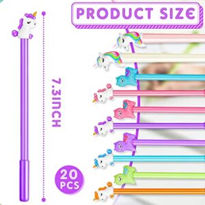 20 Pieces Cartoon Animal Pens, Including Alpaca Pens Unicorn Pens and Sheep Camel Gel Pen for Office School Supplies