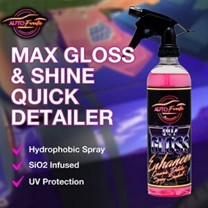 AUTO FANATIC 007 Car Gloss Enhancer Ceramic - Water Beading Hydrophobic Spray Infused with SiO2 For Maximum Gloss & Shine - Quick Detailer Spray For Ceramic Car Coating & Professional Car Detailing That Repels Dirt & Road Grime (16 oz Spray)