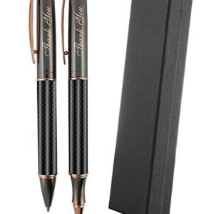 SyPen Christmas Gift Thank You Elegant Luxury Pens, Fancy Gift Pens for Your Boss Coworker Wife Husband Dad Mom Doctor, Roller & Ballpoint Pen Set - Twist Action Metal Rollerball - Gift Box Included