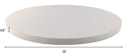 12 Inch Cake Board Drums Round, 6-Pack, White, Sturdy 1/2" Thick for Heavy Or Multi-Tiered Cakes