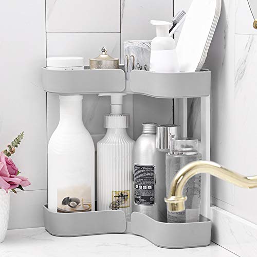 Bathroom Corner Shelf - Muti-Function Double Layers Corner Storage Shelf Rack Organizer for Bathroom Kitchen Bedroom