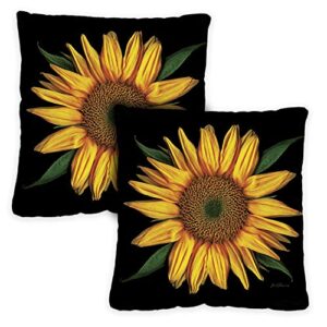sunflowers on black