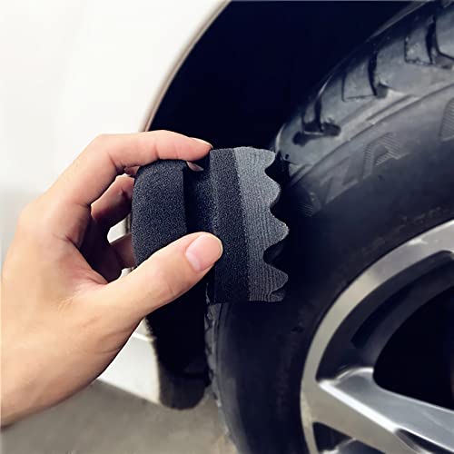 Yesland Tire Dressing Applicator, 4 Pack Tire Shine Applicator Dressing Pad - Hex Grip Design Car Cleaning Supplies - Durable & Reusable Tire Foam for Tire Detailing