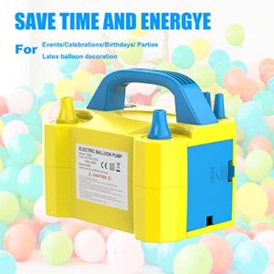 LANGXUN Portable High Power Electric Balloon Pump, Two Nozzle 110V 600W Air Blower Electric Ballon Inflator Pump for Party Latex Balloon Decoration Supplies