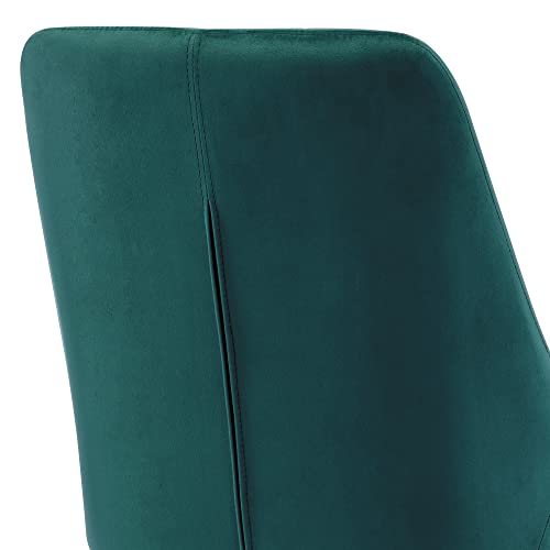 Duhome Dining Chairs Accent Chair Set of 2, Upholstered Tufted Armless Chair Leisure Chair Mid Century High-Back Modern Velvet Chair Side Chair for Dining Room Living Room Bedroom Coffee Dark Green