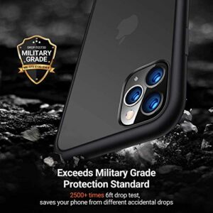 TORRAS Shockproof Compatible for iPhone 11 Pro Case, [Military Grade Drop Tested] Translucent Hard Matte Case with Soft TPU Bumper Slim Phone Case Compatible for iPhone 11 Pro, Matte Black