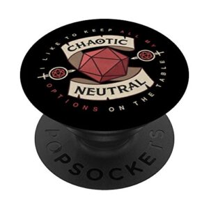 tabletop rpg vintage game chaotic neutral popsockets popgrip: swappable grip for phones & tablets