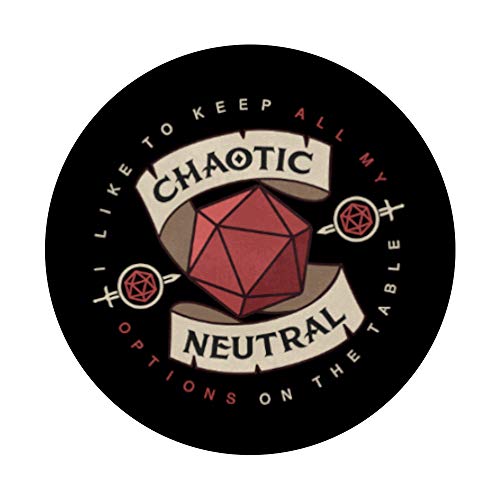 Tabletop RPG Vintage Game Chaotic Neutral PopSockets PopGrip: Swappable Grip for Phones & Tablets