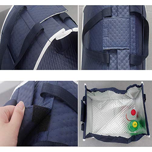 Reusable Grab Bags Insulated Food Storage Bag, Collapsible Grocery Tote Bags with Handles, Grab and Go Bag Shopping Trolley Bag Clip on Shopping Cart As Seen On TV