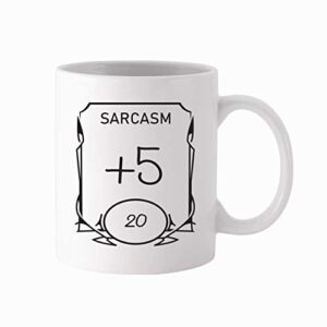 d&d stats mug - sarcasm 11oz white ceramic coffee mug - dungeons and dragons - rpg - dnd - gift for geeks