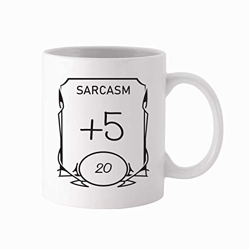 D&D Stats Mug - Sarcasm 11oz White Ceramic Coffee Mug - Dungeons and Dragons - RPG - DnD - Gift for Geeks