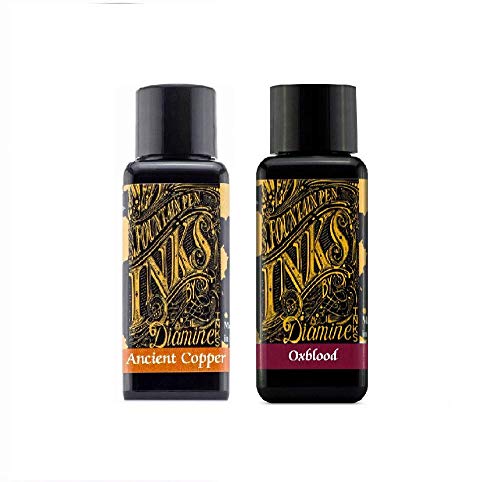 Diamine Fountain Pen Ink 30ml Oxblood & Ancient Copper - 2 Pack