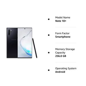 Samsung Galaxy Note 10+ Plus (5G) Single-SIM SM-N976U 256GB Factory Unlocked 5G Smartphone - (Aura Black) (Renewed)