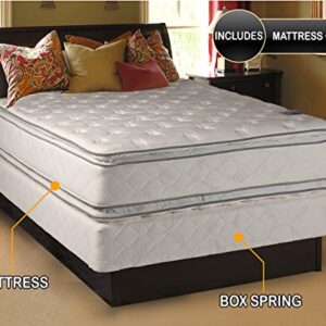 Dream Sleep Serenity PillowTop Twin Size 2-Sided Mattress Only with Mattress Cover Protector - Sleep System with Enhanced Cushion Support, Long Lasting Comfort by Dream Solutions USA