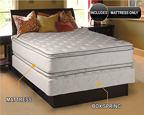 Dream Sleep Serenity PillowTop Twin Size 2-Sided Mattress Only with Mattress Cover Protector - Sleep System with Enhanced Cushion Support, Long Lasting Comfort by Dream Solutions USA
