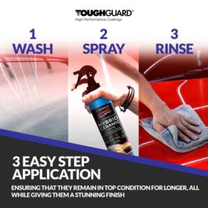 TOUGHGUARD SpeedGuard Hybrid Ceramic Coating Spray Paint Protector for Car Detail, Hydrophobic Polish Sealant, Auto Detailing Supplies Products, 8 oz, 236 ml