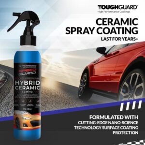 TOUGHGUARD SpeedGuard Hybrid Ceramic Coating Spray Paint Protector for Car Detail, Hydrophobic Polish Sealant, Auto Detailing Supplies Products, 8 oz, 236 ml