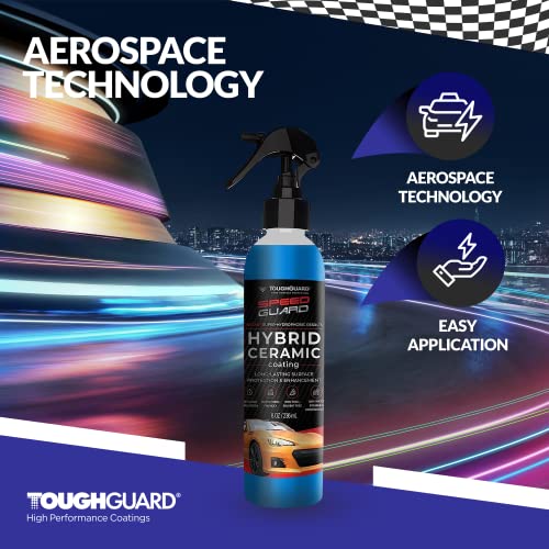 TOUGHGUARD SpeedGuard Hybrid Ceramic Coating Spray Paint Protector for Car Detail, Hydrophobic Polish Sealant, Auto Detailing Supplies Products, 8 oz, 236 ml