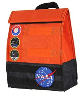 nasa orange space suit design with apollo patches insulated lunch bag lunch box tote