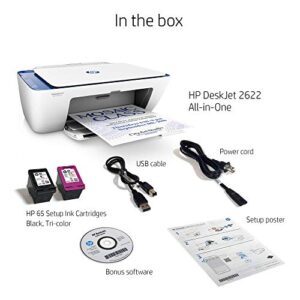 HP DeskJet 2622 All-in-One Compact Printer (Blue) (V1N07A) (Renewed)