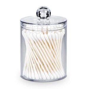 axx qtip dispenser apothecary jars bathroom - qtip holder storage canister clear plastic jar for cotton ball,cotton swab,q-tips,cotton rounds