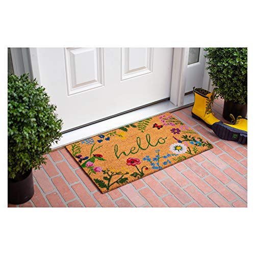 Calloway Mills AZ105991729 Floral Hello Doormat, 17" x 29", Multicolor