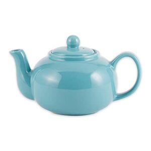 rsvp international stoneware teapot collection, microwave and dishwasher safe, 16 oz, turquoise