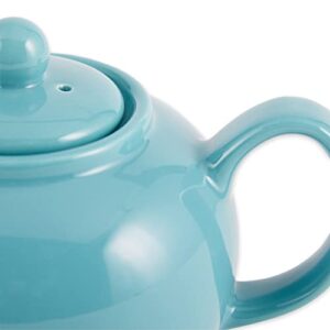 RSVP International Stoneware Teapot Collection, Microwave and Dishwasher Safe, 16 oz, Turquoise