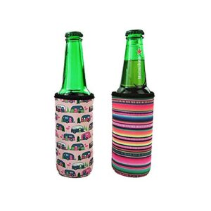 HaiMay 10 Pieces Slim Beer Can Sleeves /Cooler Covers Fit for 12oz Slim Energy Drink Beer Cans, Fashion Styles
