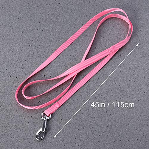 POPETPOP Adjustable Pet Rabbit Bunny Harness Leash - Small Pet Walking Running Harness Leash Lead with Small Bell - Small Animal Accessories (Pink with Bell Color Random)