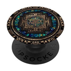 sri yantra - sri chakra popsockets popgrip: swappable grip for phones & tablets
