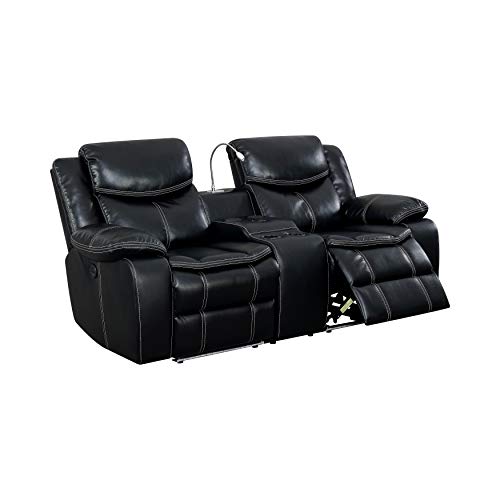 247SHOPATHOME Cadell Reclining Loveseat, Black