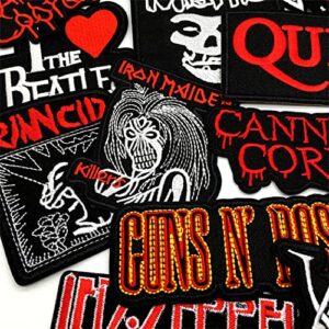 32pcs Heavy Meta Band Patches Iron on Rock Music Badges Hippie Punk Stickers for Clothes (B)
