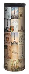 paris travel mug - 17 ounce double wall vacuum insulated stainless steel