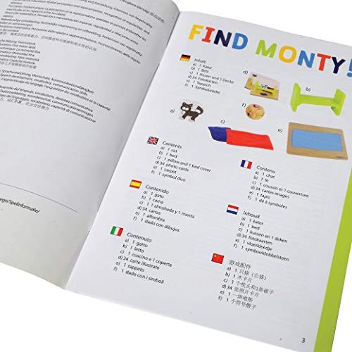 Constructive Playthings 40 pc. Wooden"Find Monty" Language, Observation and Spatial Perception Game for Ages 4 Years and Up