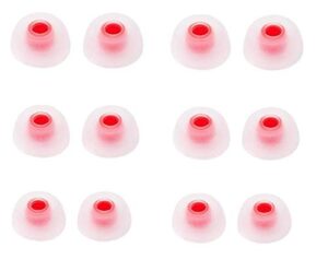 bllq 12 pcs replacement ear gels ear buds tips eargels compatible with jabra elite active 65t earbuds/jabra elite 65t earbuds / 75t earbuds, s/m/l 3 size 6 pairs, white-red 65t tips