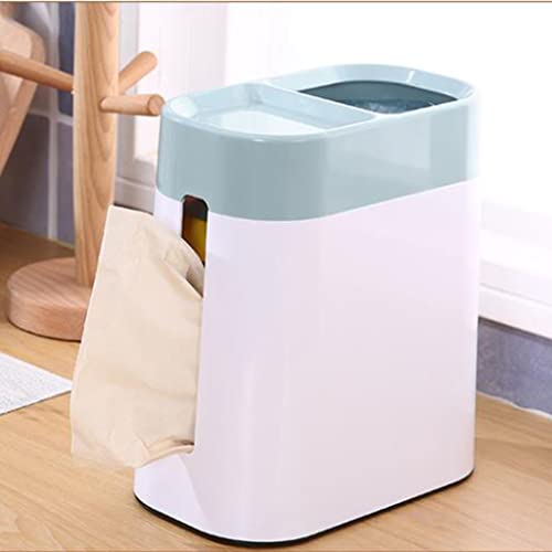 Trash Can,Waste Bin 2 in 1 Plastic with Tissue Box Mini Wastebasket Trash Can Garbage Bin Rubbish Recycling for Desktop, Dressing Table (Color : A, Size : 2 in 1)