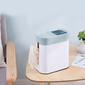 Trash Can,Waste Bin 2 in 1 Plastic with Tissue Box Mini Wastebasket Trash Can Garbage Bin Rubbish Recycling for Desktop, Dressing Table (Color : A, Size : 2 in 1)