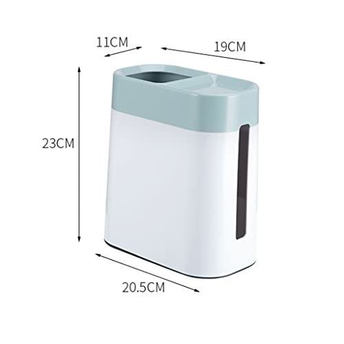 Trash Can,Waste Bin 2 in 1 Plastic with Tissue Box Mini Wastebasket Trash Can Garbage Bin Rubbish Recycling for Desktop, Dressing Table (Color : A, Size : 2 in 1)