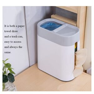 Trash Can,Waste Bin 2 in 1 Plastic with Tissue Box Mini Wastebasket Trash Can Garbage Bin Rubbish Recycling for Desktop, Dressing Table (Color : A, Size : 2 in 1)