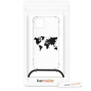 kwmobile Crossbody Case Compatible with Apple iPhone 11 Pro Max Case Strap - Travel Outline Black/Transparent