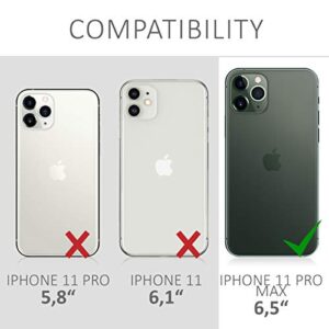 kwmobile Crossbody Case Compatible with Apple iPhone 11 Pro Max Case Strap - Travel Outline Black/Transparent