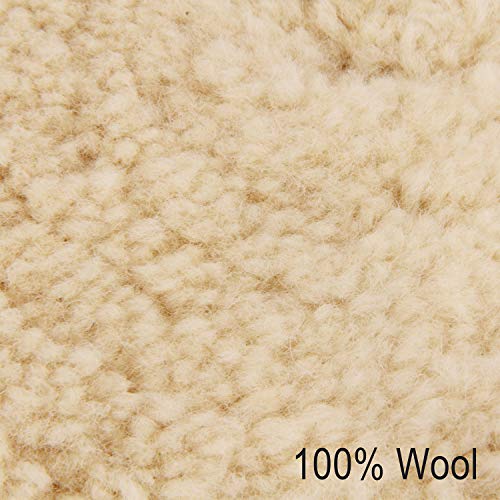 Makitoyo 8" Buffing Pad 100% Natural Wool Hook & Loop Grip for Compound Cutting & Polishing, for Automotive,3 Pieces Pack,Fit with 7" Pad