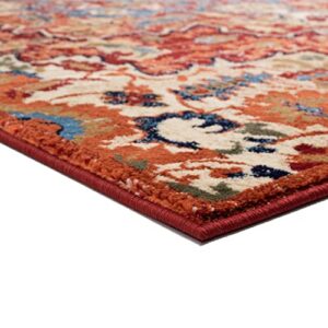 LUXE WEAVERS Howell Collection Red Oriental 5x7 Area Rug