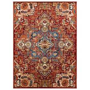 LUXE WEAVERS Howell Collection Red Oriental 5x7 Area Rug
