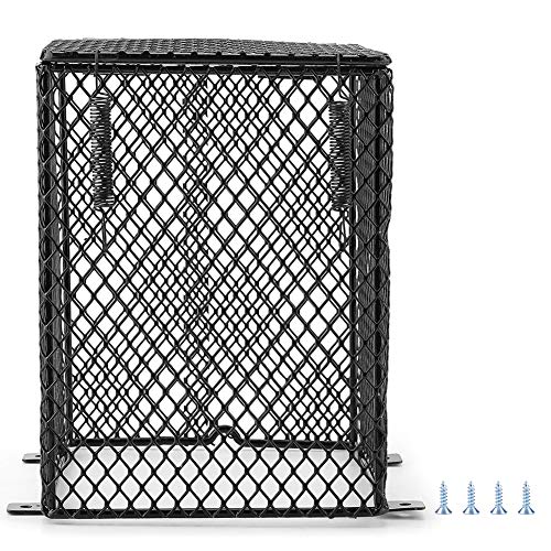 Reptile Anti Scald Burn Protective Lampshades Day Night Ceramic Light Bulb Enclosure Cage Protector for Feeding Box in Case Scald(Cubiod Shape)