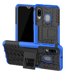 yiakeng samsung galaxy a10e case, shockproof slim protective with kickstand hard phone cover for samsung galaxy a10e (blue)