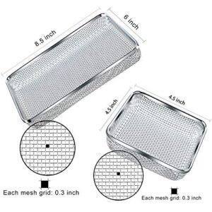 2 Pieces Flying Insect Screen RV Furnace Vent Cover (4.5 x 4.5 Inch)(8.5 x 6 Inch) Stainless Steel Mesh with Installation Tool