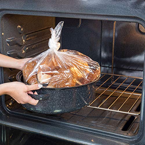 Jerina Turkey Bag Oven Bags-Bulk(100 Counts): Food Safe Multipurpose Turkey Bags / Home and Garden Bags for Cooking, Freezing, Preserving, Harvesting - Large 19” x 23.5” Turkey Size Nylon Bags - Clear